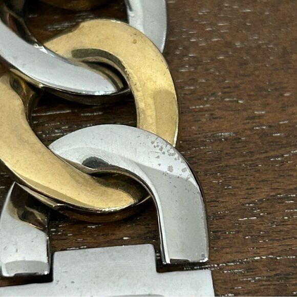 Rousseau Chain Link Two Tone Jeweled Watch - Picture 5 of 10